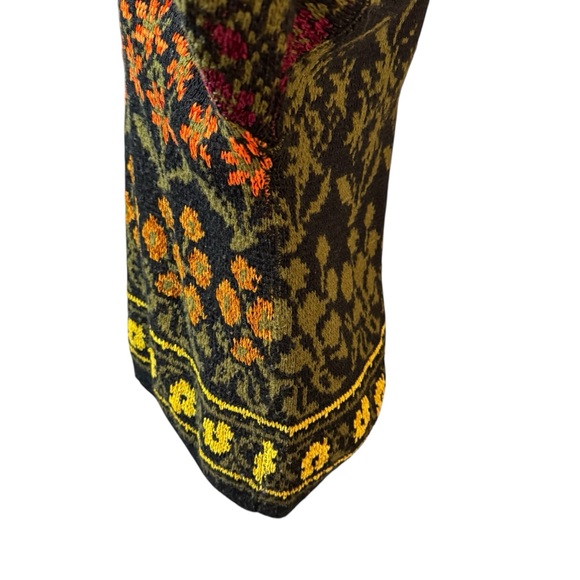 Vintage 80s Lindsey Blake Sweater Floral Chenille Wool Blend Italy Size Medium - Picture 6 of 11